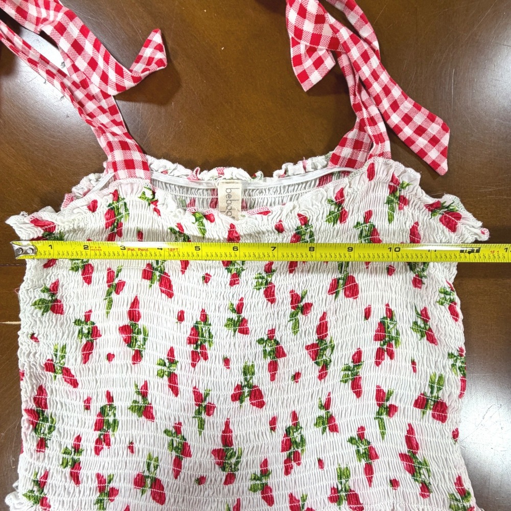 Strawberry Gingham Maxi Dress Womens Medium Cottagecore Coquette Picnic Feminine - Picture 7 of 9